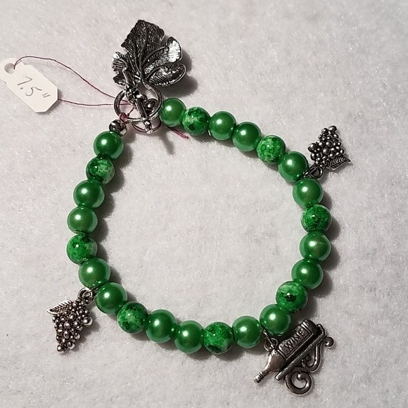 Handcrafted Wine Lovers Bracelet & Earrings Set - Picture 3 of 3